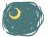 手書き風の可愛い絵本の様な月と星空の背景（透過PNG）