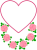 ハート薔薇フレームシンプル飾り枠素材イラスト。透過png  