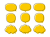ポップなデザインの吹き出しセット　イエロー