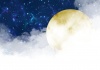 雲の上に広がる神秘的な月と星空（A4）