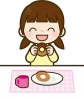 おやつを食べている女の子