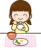 朝食を食べる子供