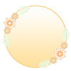 グラデサークルの小花フレーム：オレンジ