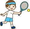 テニスをしている男の子