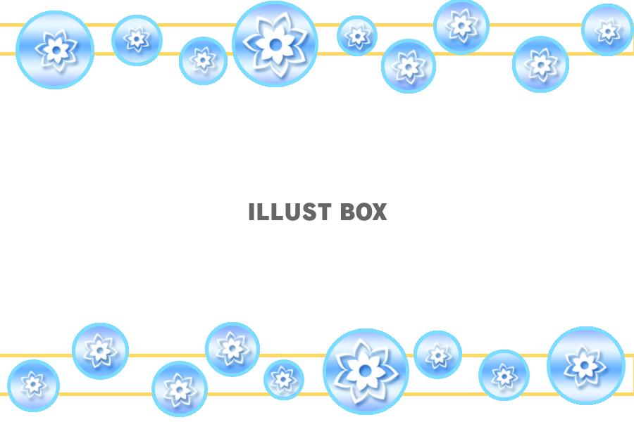 花水玉の3D風フレーム：ブルー