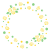 黄色いバラ円形フレーム