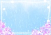 幻想的で紫陽花の綺麗な雨フレーム背景（A4横）