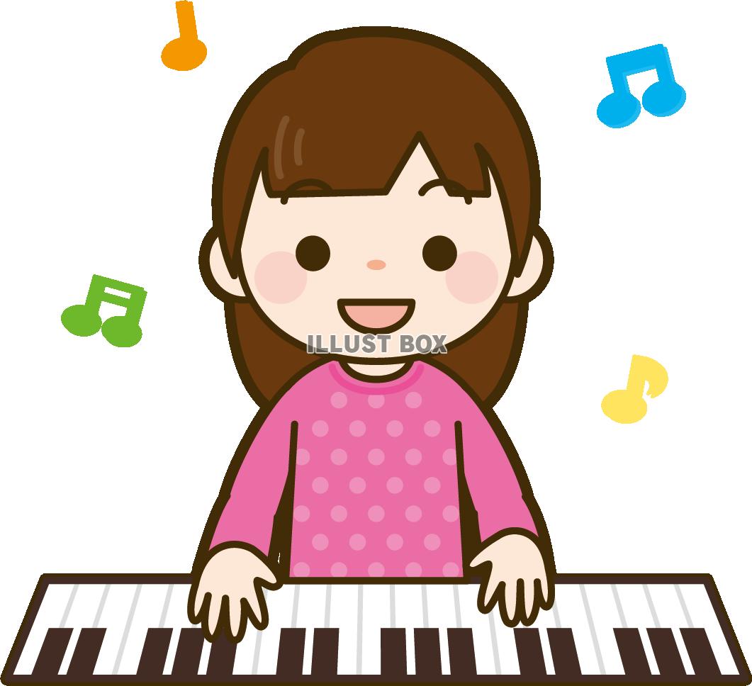 無料イラスト ピアノを弾く女の子