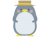 夏　帽子をかぶったペンギンのイラスト　線なし