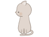 横を向いた猫のイラスト　線あり