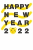 2022年の寅年のシンプルでお洒落なデザイン年賀状（Happy New Yearの文字を前面にインパクトのある素材）