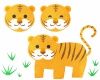 かわいい虎のイラスト水彩風(zipファイル: pdf,jpg,透過png)