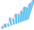 立体的なグラフ　上昇　 右肩上がり