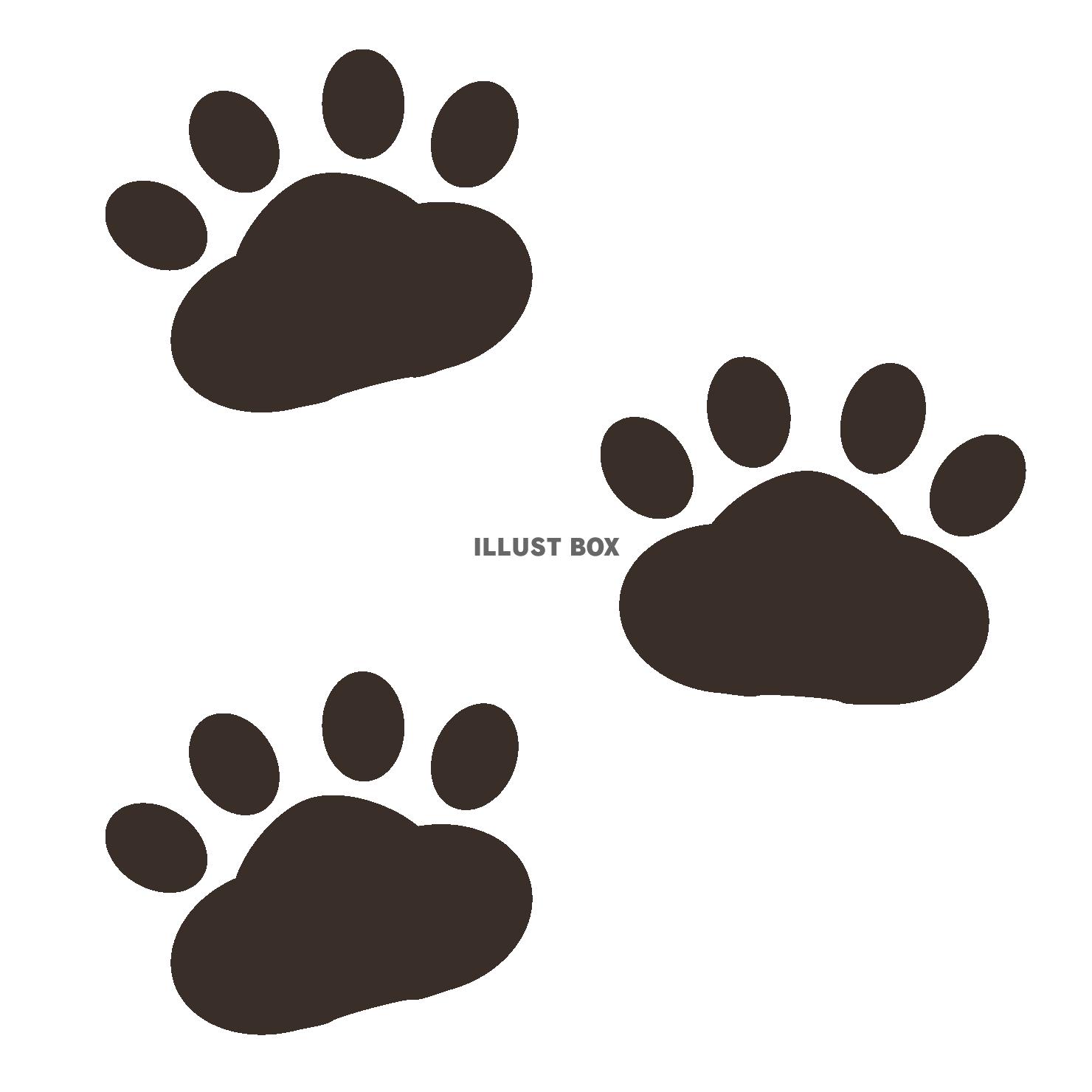 無料イラスト シンプルな猫の足跡のイラスト