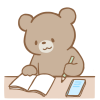 勉強をするクマさん