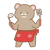 エプロンをするクマさん