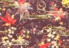和風で紅葉が綺麗でカッコイイ黒系テクスチャ背景（A4）