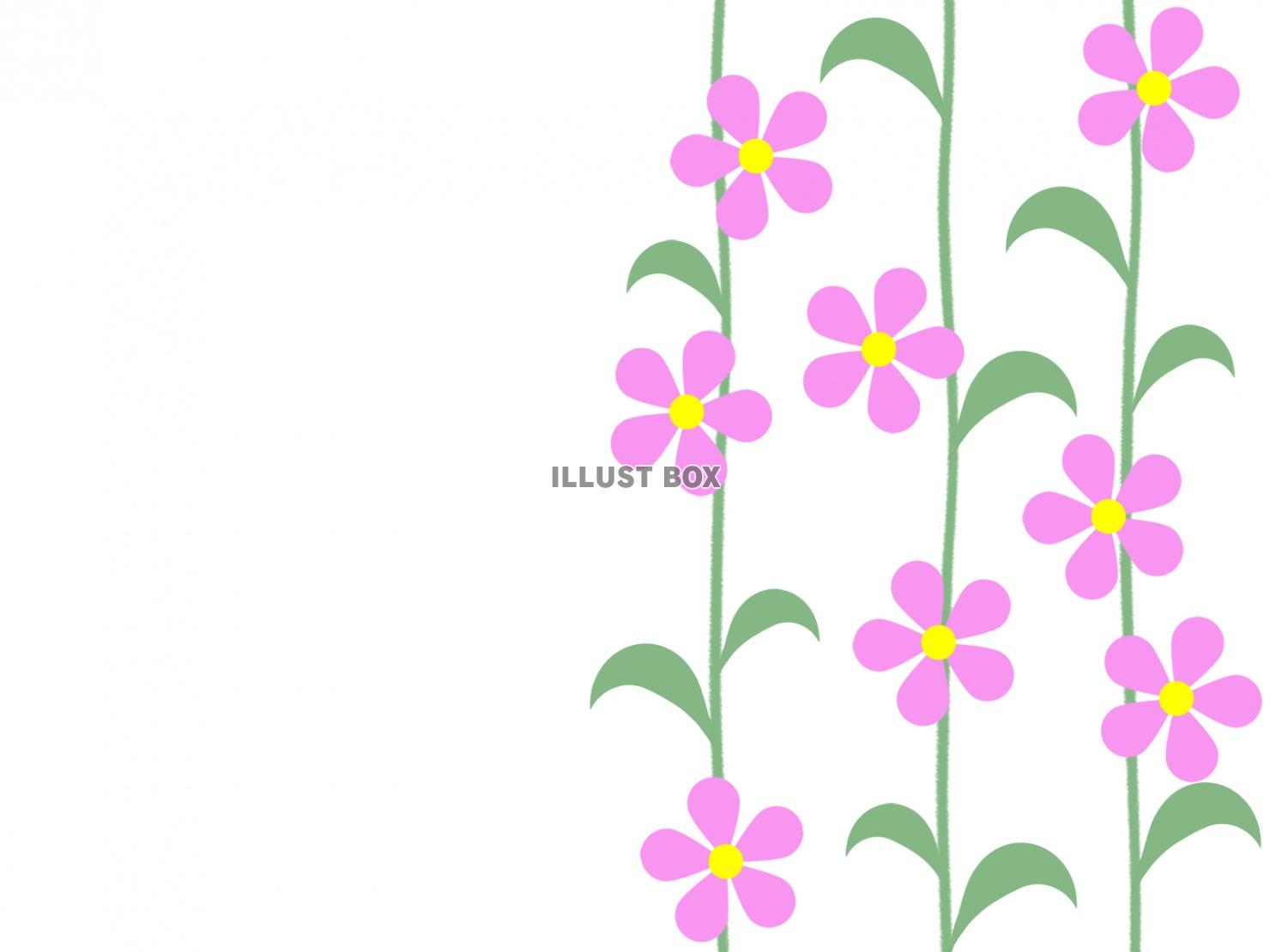 無料イラスト 花模様と蔓草の壁紙シンプル背景素材イラスト