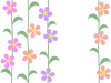 花模様と蔓草の壁紙シンプル背景素材イラスト。透過png   