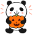 ハロウィンのかぼちゃとパンダ２