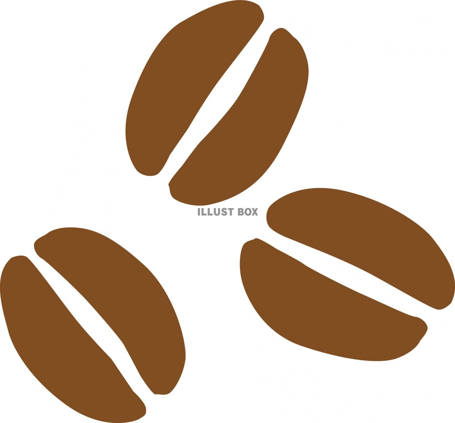 無料イラスト コーヒー豆 3個 シンプル シルエット