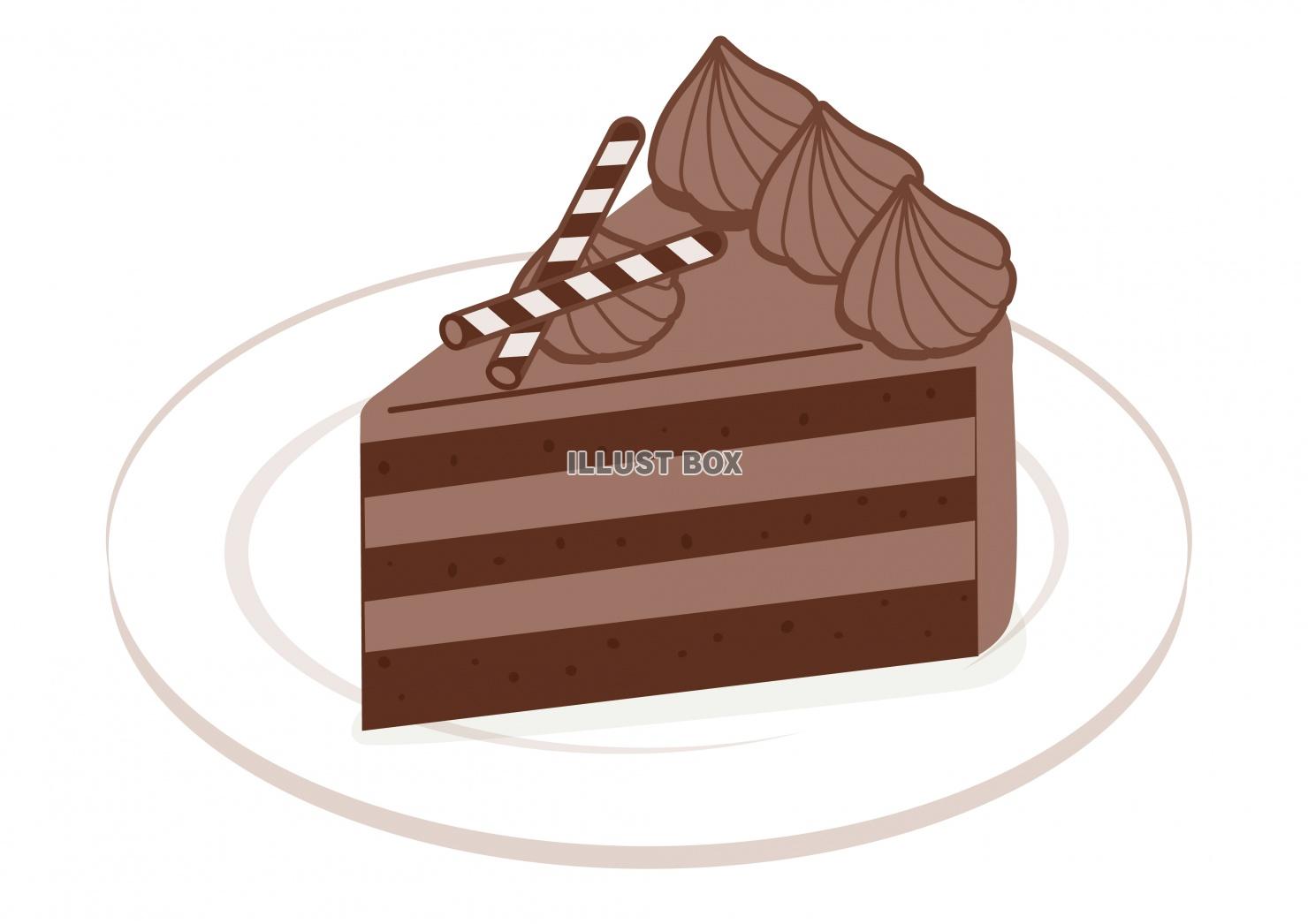 無料イラスト スイーツシリーズ チョコレートケーキ