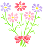 水彩のコスモスの花束