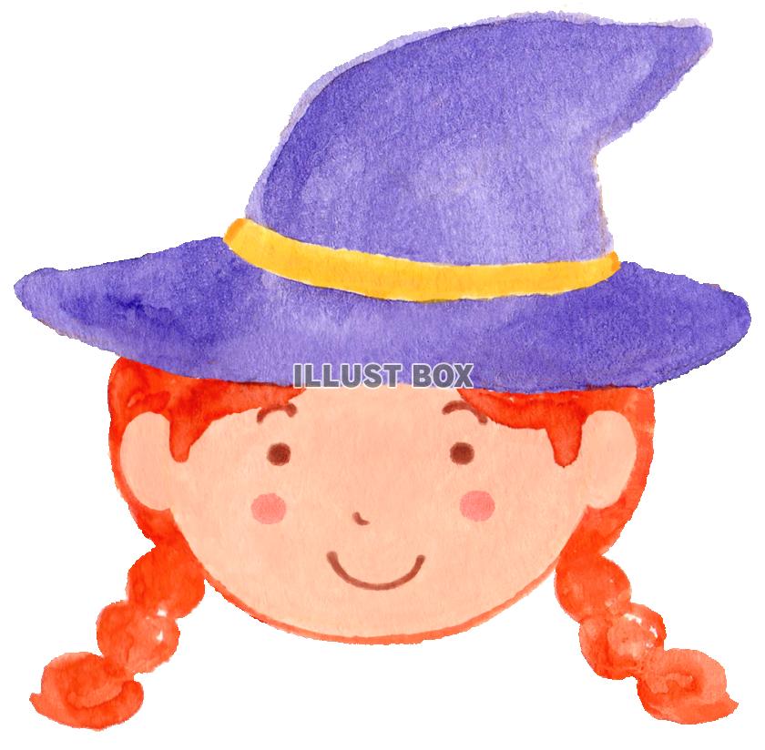 無料イラスト 魔女の帽子をかぶった女の子の顔