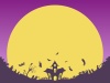 ハロウィン　満月　背景　赤紫2