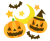 ハロウィンのカボチャと三日月　透過png