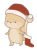 クリスマス　靴下をもつリスのイラスト　線あり