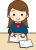 勉強をする女子高校生