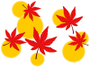 紅葉の葉っぱ壁紙シンプル背景素材イラスト。透過png