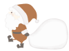 クリスマス　プレゼントを運ぶサンタさんのイラスト　線なし