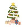 手描きのクリスマスツリー＆プレゼント