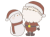 クリスマス　見上げるサンタさんと雪だるまのイラスト　線あり