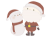 クリスマス　見上げるサンタさんと雪だるまのイラスト　線なし