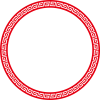 中華のイメージ　雷文のフレーム　円形