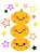 かわいい3段重ねカボチャ　透過png