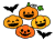 ４つのハロウィンカボチャ　透過png