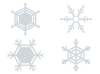 雪の結晶ベクター素材4種セット(背景透過)