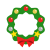 色鮮やかなクリスマスリース　透過png