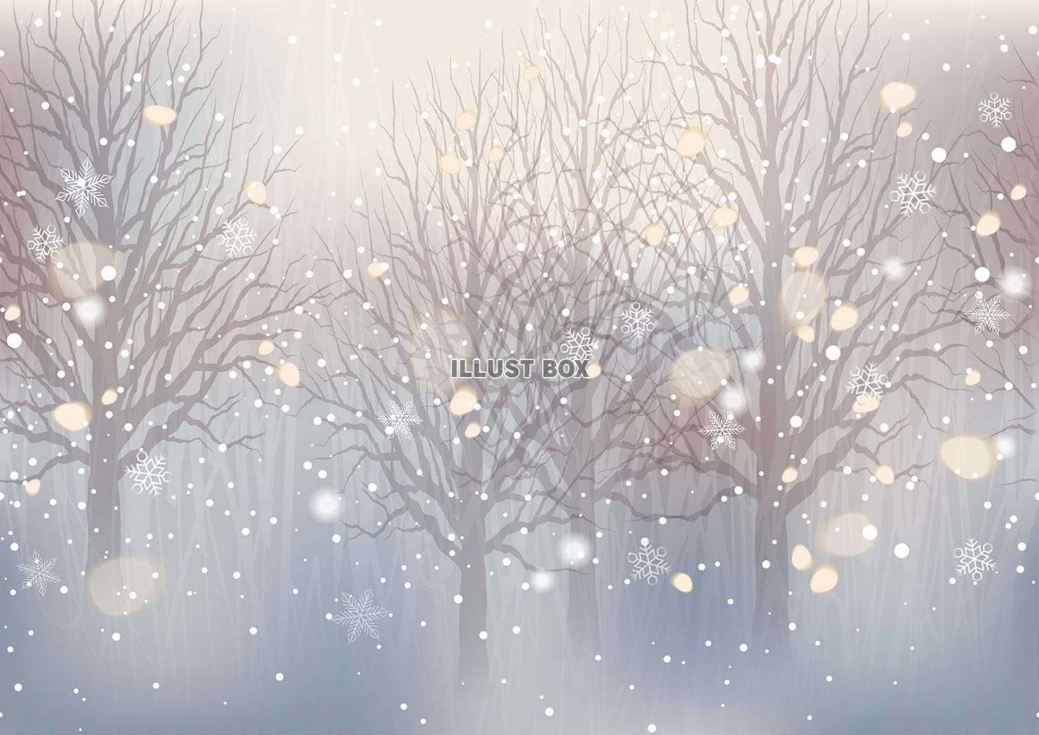 無料イラスト 冬の森 クリスマスのシームレスな背景イラスト