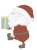 クリスマス　プレゼントを運ぶサンタさんのイラスト　線なし