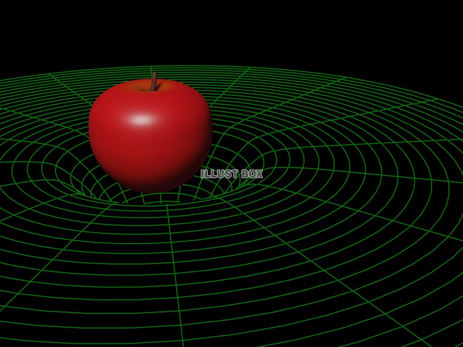 引力・林檎の落下（3DCG）