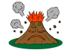 火山が爆発（透過PNG）のアイコン