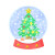 クリスマスツリーのスノードーム　透過png