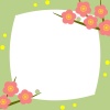 梅の花模様フレームシンプル和風柄飾り枠背景イラスト　