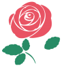 赤い薔薇の花のイラスト　一輪　透過PNG