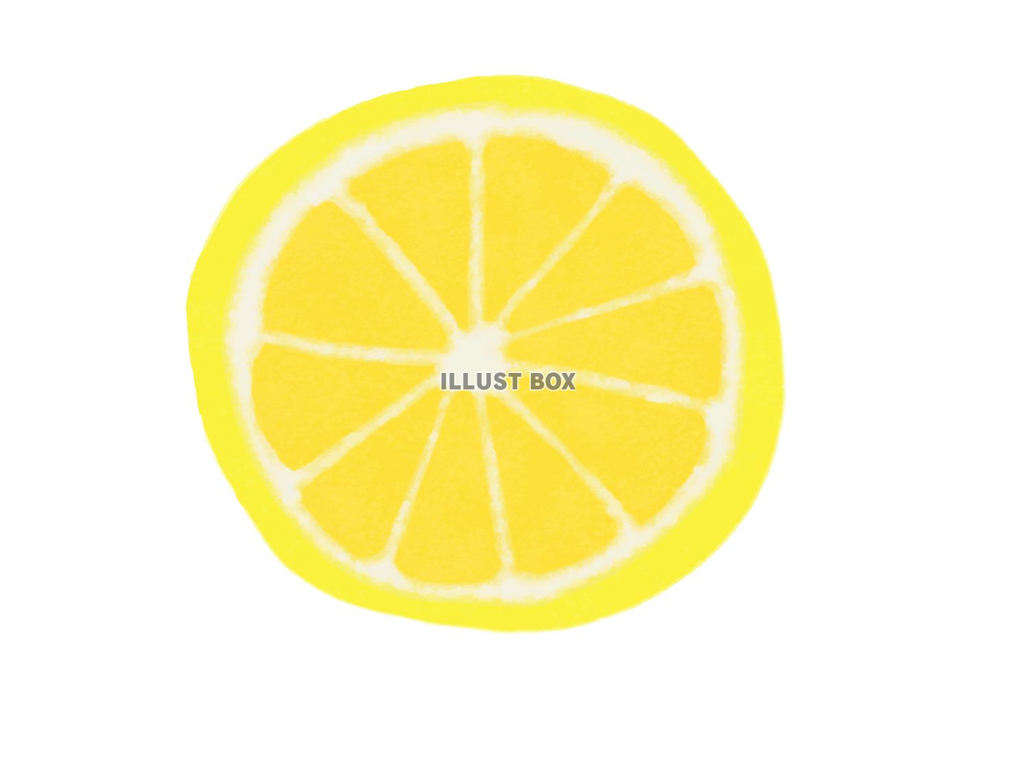無料イラスト 水彩食材シリーズ 輪切りのレモン